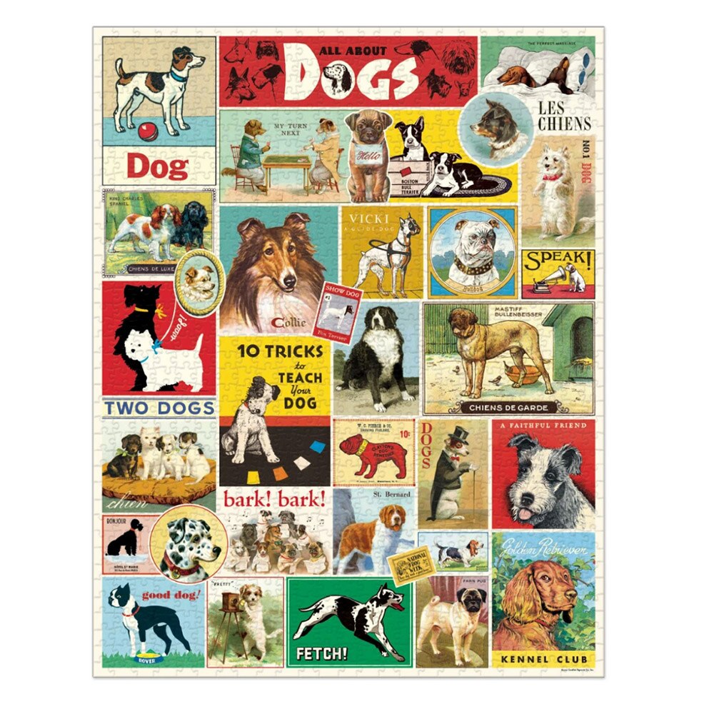 Cavallini, Puzzle, Gifts, 1000 Piece, Jigsaw, Dogs, 468261